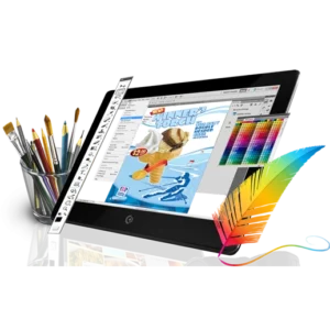 graphics desgning on tablet photo