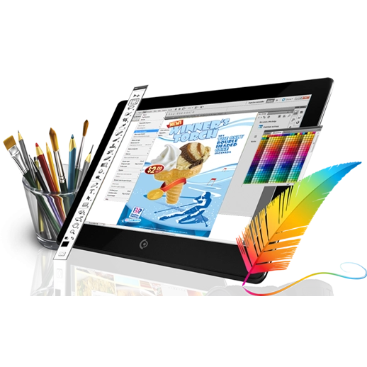 graphics desgning on tablet photo