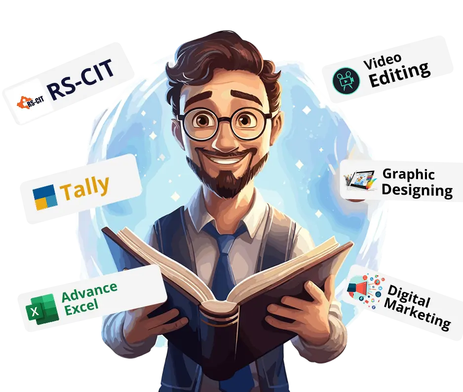 illustration of a person with a book png